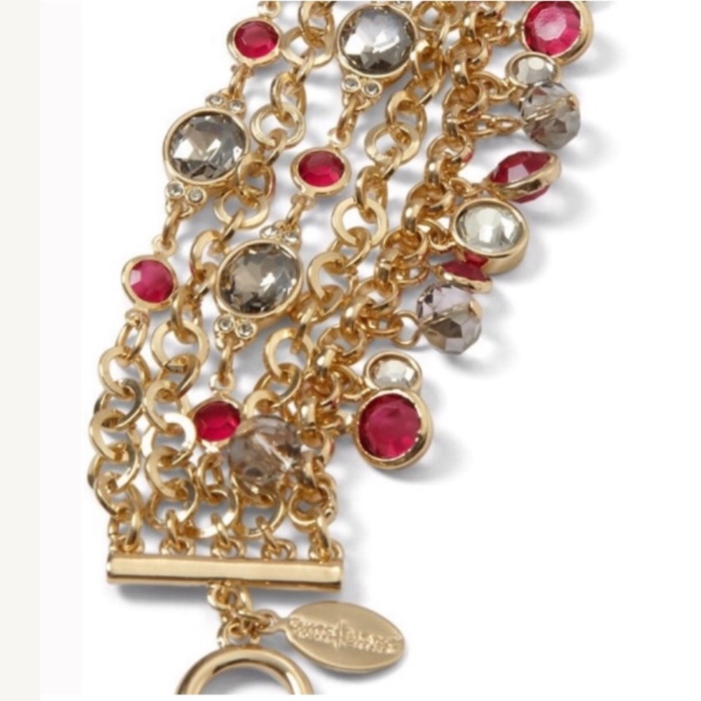 WHBM PINK MULTI-CHAIN BRACELET
